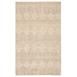 Jaipur Living - Jaipur Living Dentelle Hand-Knotted Geometric Beige Area Rug, 9'x12' - The Burke collection is a timeless and textured assortment of vintage-inspired tone-on-tone designs. The Dentelle area rug features a hand-knotted wool construction with an elegant tribal repeat pattern of carved geometric detailing. The light beige and naturally brown-flecked hue of this rug offers easy style versatility to any home.