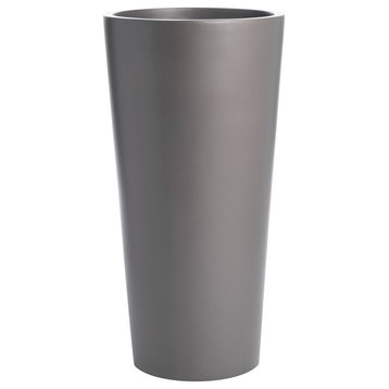 Sonoma Tall Cylinder Planter, Gray, 15"x30"