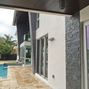 Patio with Nero Format Natural Stone Panels