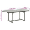 vidaXL Outdoor Dining Table Extendable Patio Table Solid Acacia Wood Gray