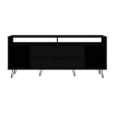 Manhattan Comfort Rockefeller TV Stand In Black Finish 130GMC2