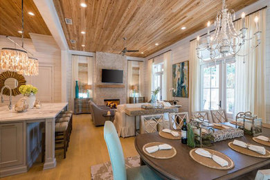 Example of a beach style living room design in Miami