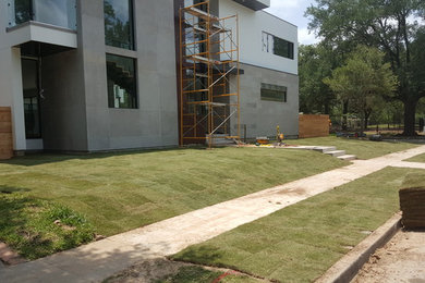 Canopy landscape project subcontractor to lay grass.