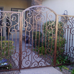 Biscay Wrought Iron Courtyard Entry Gate - Home Fencing And Gates