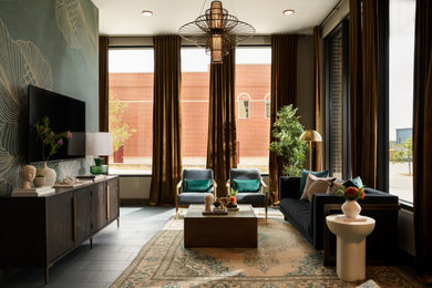 Living room - contemporary living room idea in Dallas