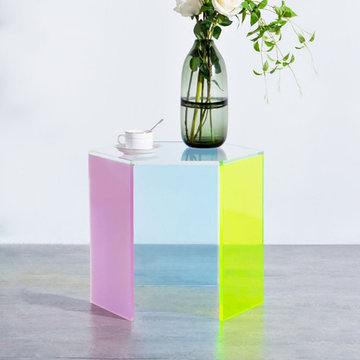Acrylic End Table Colorful Side Table Modern Accent Table Lucite Side Table 1 Pi