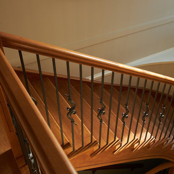 Curved White Oak Staircase Renovation