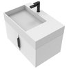 Amazon 30" Left Wall Mounted Bathroom Vanity, White, White Top, Black Handles