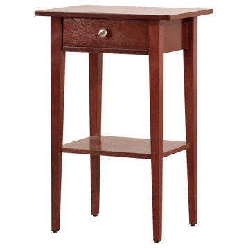 Glory Furniture Dalton Nightstand, Silver Champagne, Cherry