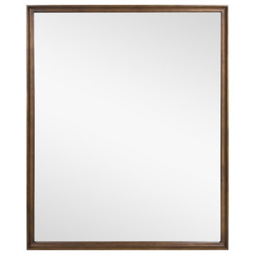 28" x 34" Modern Rectangle Mirror with Solid Wood Frame