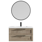 36 Inch Modern Bathroom Vanity with USB Charging, Two Doors and