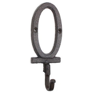 Cast Iron Number 0 Wall Hook 6''