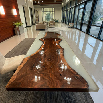 Statement Dining: Black Walnut & Milk White Epoxy TableModernDiningTable