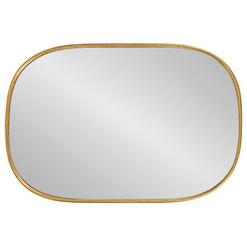 Caskill Capsule Framed Wall Mirror, Gold, 24x36