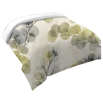 Laural Home Smoky X-Ray of Eucalyptus Leaves Duvet Cover, Queen