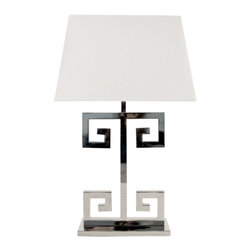 Worlds Away Clayton Lamp in Nickel Plate - Dinner Plates