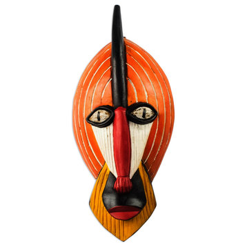 Novica Handmade Ghanaian Monkey African Wood Mask