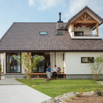 薪ストーブのある山小屋風住居