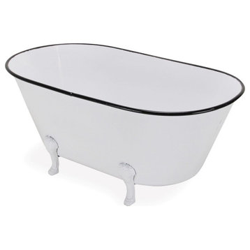 Lavande Metal Tub Decor - Large - White