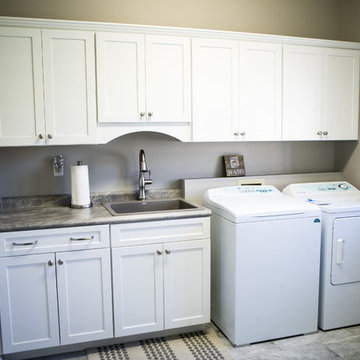 Shades of Blue - Transitional Kitchen, Bathroom, & Living Room