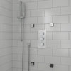 Polished Chrome Concealed 3-Way Thermostatic Valve Shower Mixer Square Knobs