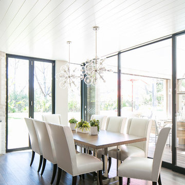 Vanishing Doors | White Kitchen | Del Mar Residence