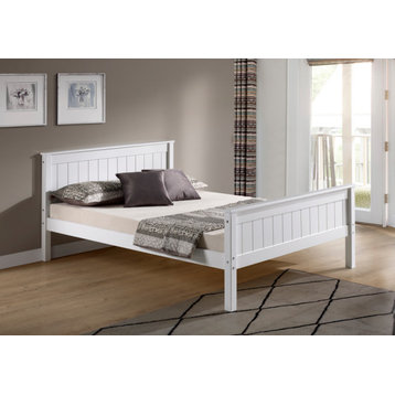 Harmony Full Wood Platform Bed, White