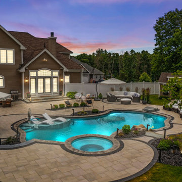 Rocky Hill, CT Freeform Pool with Landscaper Bahler Brothers
