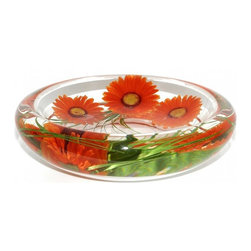 Orange Daisy Flower Bowl - Home Decor