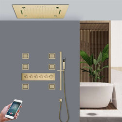 Led Musical Shower System With Hand Shower, Style 7 - Phone Control - Showerheads And Body Sprays