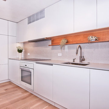 Contemporary Matte White and Rift Cut White Oak