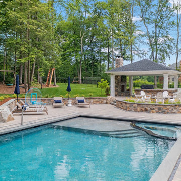 Simsbury, CT Rectangular Pool with Landscaper Clarke Landscapes