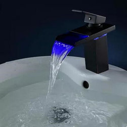 2016 New Black Bronze Brass Temperature Control LED Bathroom Sink Tap TB268L - Bathroom Sink Faucets