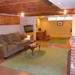 Design ideas for a country basement in Portland.