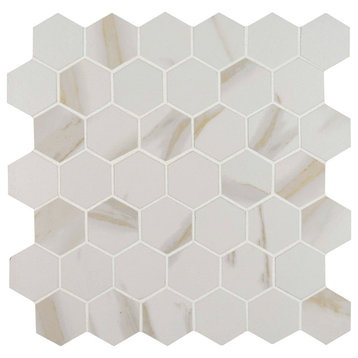 MSI NCAL2X2HEX Calacatta - 2" x 2" Hexagon Mosaic Tile - Matte - Marble
