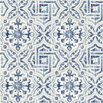 NUS4396 Landondale Peel & Stick Wallpaper in Blue White