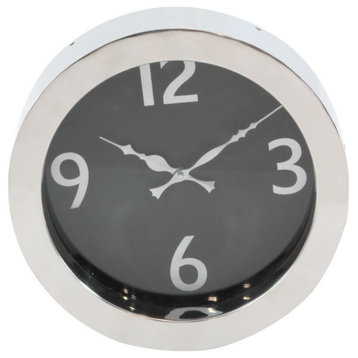 Contemporary 12" Stainless Steel Round Wall Clock