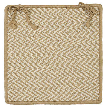 Colonial Mills Chair Pad Outdoor Houndstooth Tweed Cuban Sand Chair Pad, 15"x15"