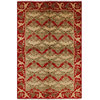 6'x9' Oriental Handmade Wool William Morris Area Rug, Q1751