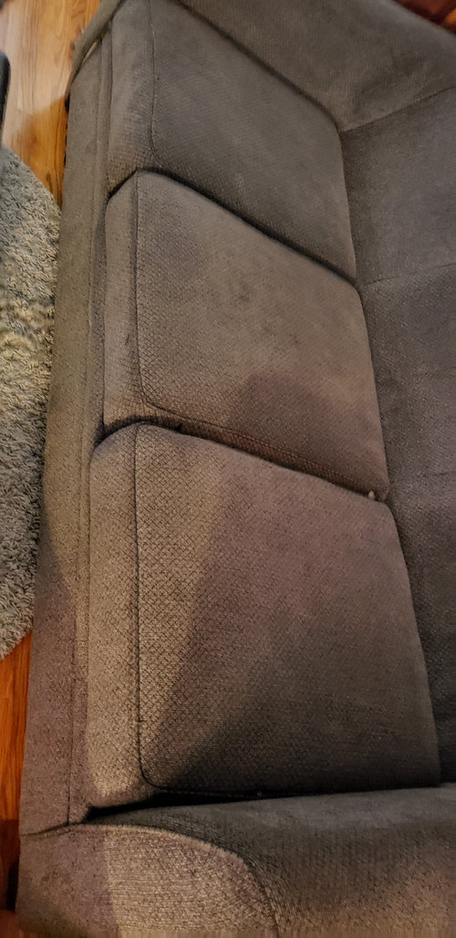 2 year old couch, gaps between cushions when you sit down...help!