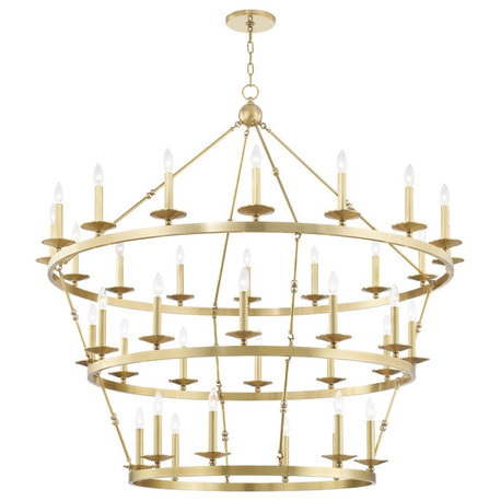 Allendale 36-Light Chandelier, Aged Brass