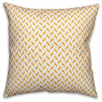 Yellow Zig Zag Pattern Throw Pillow, 16"x16"