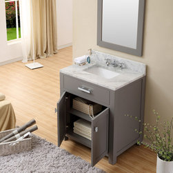 Carenton 24 inch Traditional Bathroom Vanity Gray Finish - Bathroom Vanities And Sink Consoles