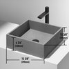 VIGO 15" Concreto Stone Square Bathroom Vessel Sink