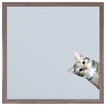 "Feline Friends, Sneaky Cat" Mini Framed Canvas by Cathy Walters
