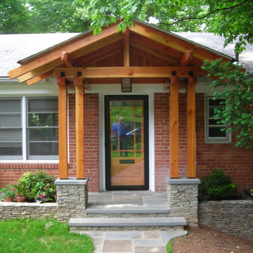New porch on a brick rambler