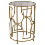 Elk Home - Elk Home Modern Forms - 20" Accent Table, Gold Finish - An open, gold finish frame, gives this table a bolModern Forms 20" Acc Gold
