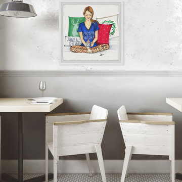 "Pajamas All Day" Framed Painting Print
