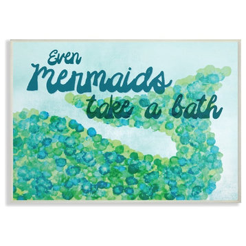 Stupell Ind. Even Mermaids Take A Bath Wall Plaque, 13"x19"