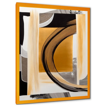 Glam Art Deco Abstract III Framed Print, 34x44, Gold